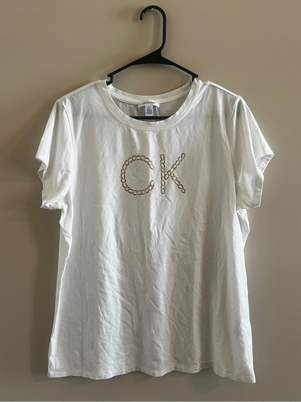 Calvin Klein White 'CK' Logo Tee